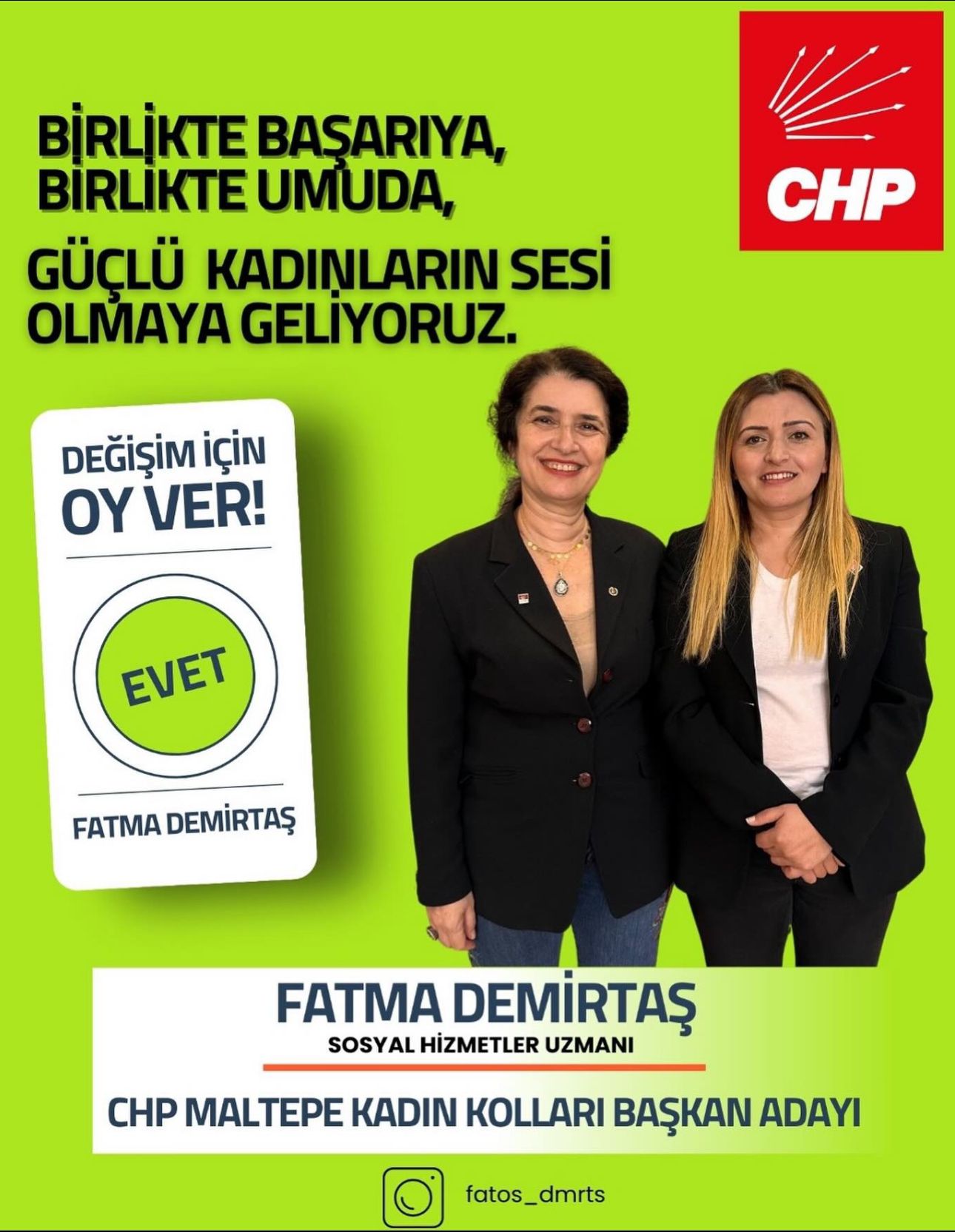 Fatma Demirtaş ve Fatma Nazan Turgut Aracıer, CHP Maltepe Kadın Kolları Başkanlığı için Güçlerini Birleştiriyor